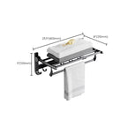 Modern Aluminium Bathroom Accessory Set – Matte Black Shelf, Towel Holder & Paper Holder