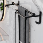 Modern Aluminium Bathroom Accessory Set – Matte Black Shelf, Towel Holder & Paper Holder