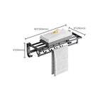 Modern Aluminium Bathroom Accessory Set – Matte Black Shelf, Towel Holder & Paper Holder