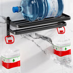 Modern Aluminium Bathroom Accessory Set – Matte Black Shelf, Towel Holder & Paper Holder