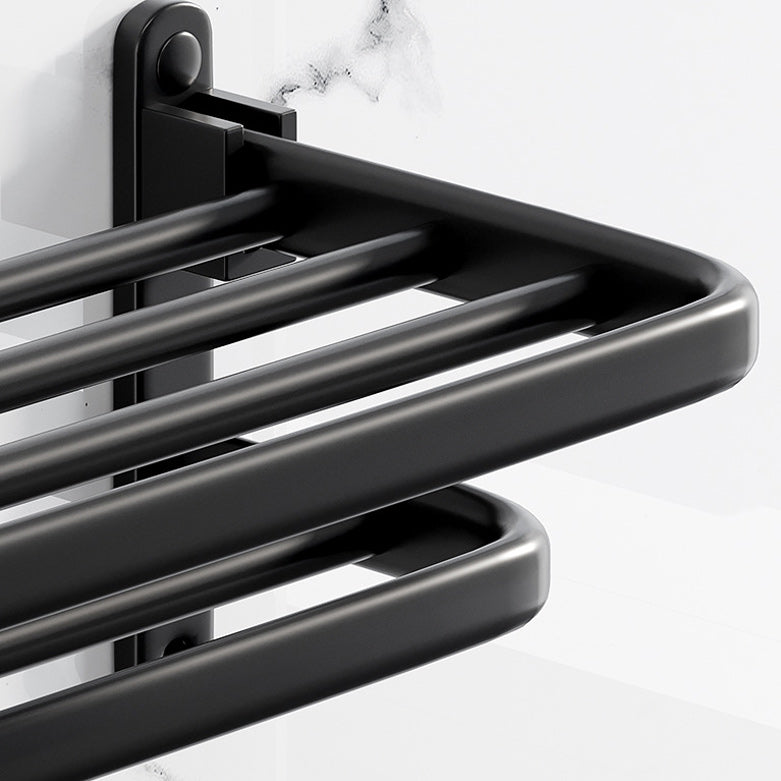 Modern Aluminium Bathroom Accessory Set – Matte Black Shelf, Towel Holder & Paper Holder