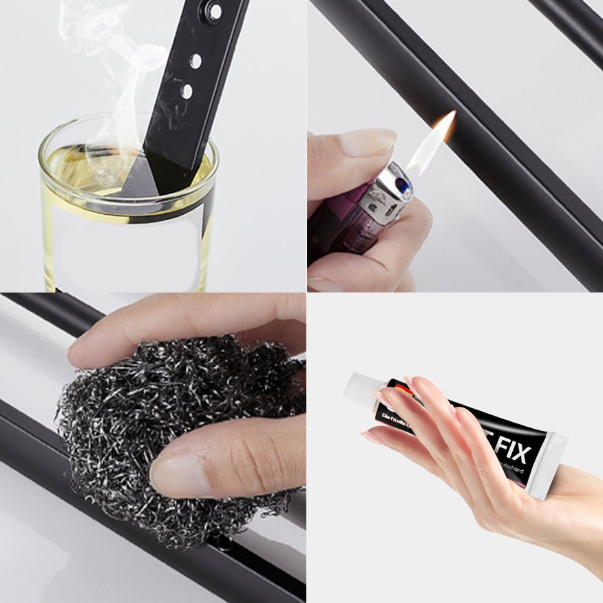 Modern Aluminium Bathroom Accessory Set – Matte Black Shelf, Towel Holder & Paper Holder