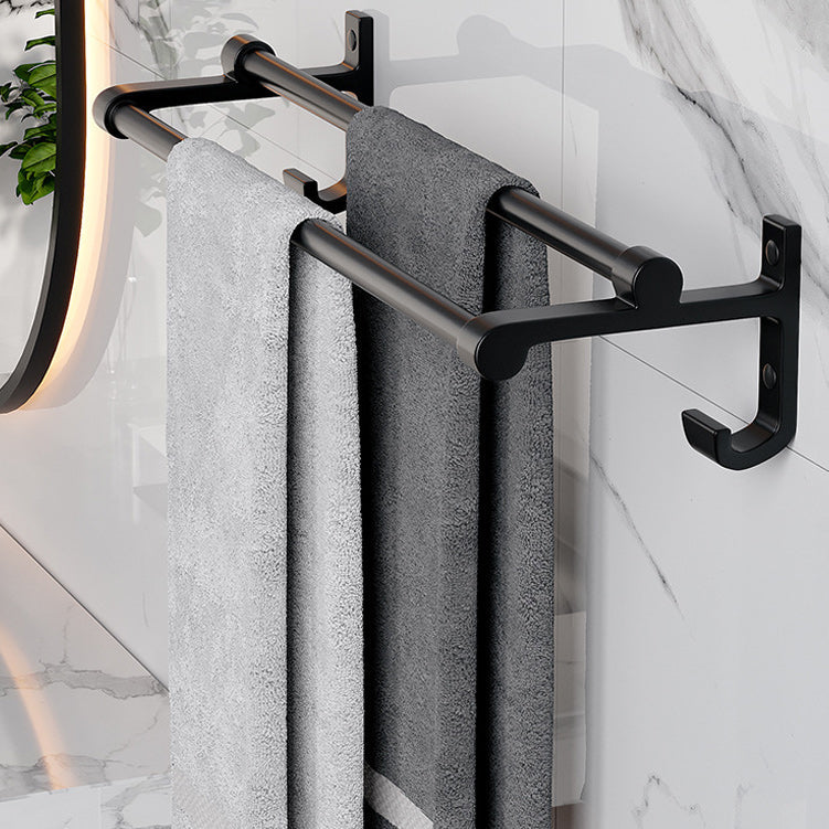 Modern Aluminium Bathroom Accessory Set – Matte Black Shelf, Towel Holder & Paper Holder