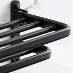 Modern Aluminium Bathroom Accessory Set – Matte Black Shelf, Towel Holder & Paper Holder