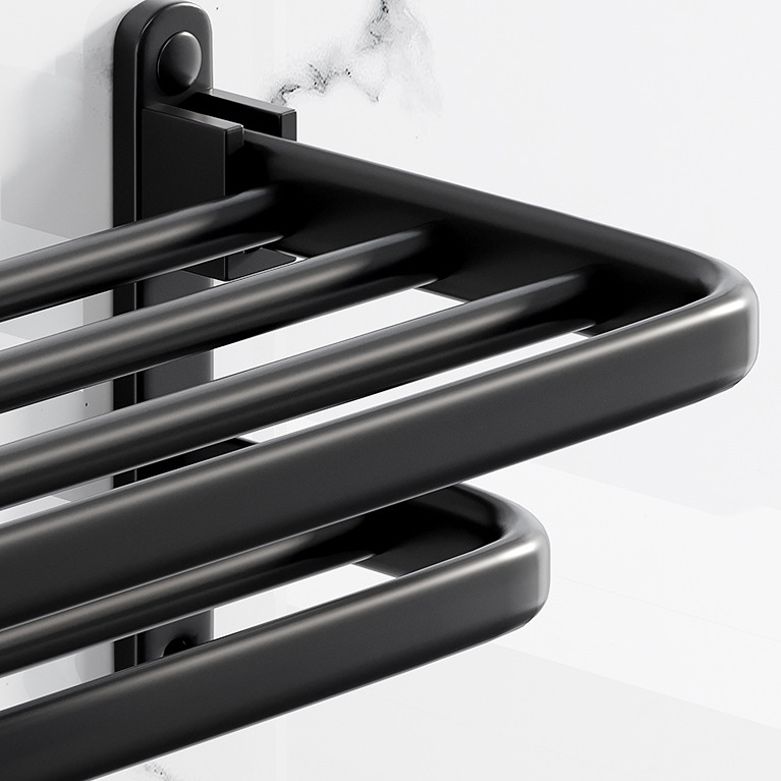 Modern Aluminium Bathroom Accessory Set – Matte Black Shelf, Towel Holder & Paper Holder