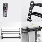 Modern Aluminium Bathroom Accessory Set – Matte Black Shelf, Towel Holder & Paper Holder