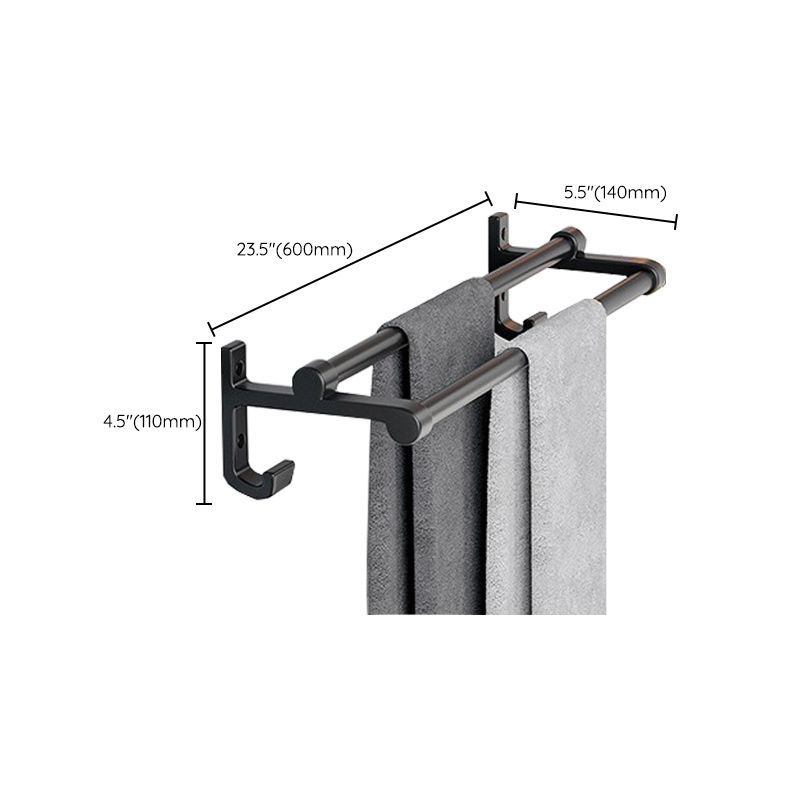 Modern Aluminium Bathroom Accessory Set – Matte Black Shelf, Towel Holder & Paper Holder
