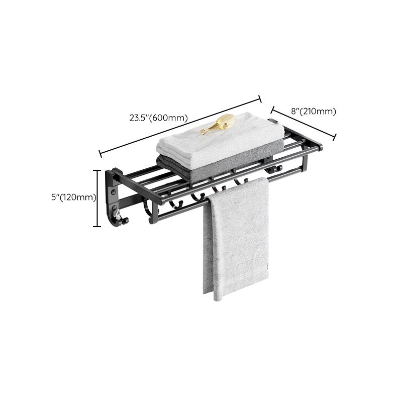 Modern Aluminium Bathroom Accessory Set – Matte Black Shelf, Towel Holder & Paper Holder