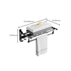 Modern Aluminium Bathroom Accessory Set – Matte Black Shelf, Towel Holder & Paper Holder