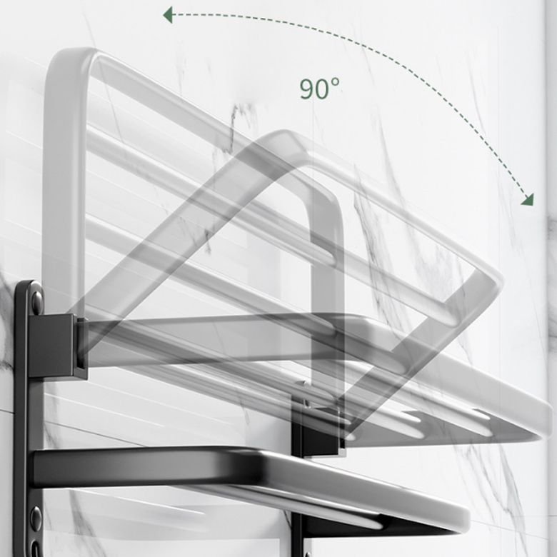 Modern Aluminium Bathroom Accessory Set – Matte Black Shelf, Towel Holder & Paper Holder