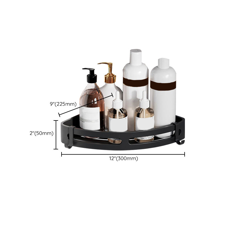 Modern Aluminium Bathroom Accessory Set – Matte Black Shelf, Towel Holder & Paper Holder