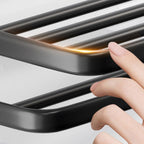Modern Aluminium Bathroom Accessory Set – Matte Black Shelf, Towel Holder & Paper Holder