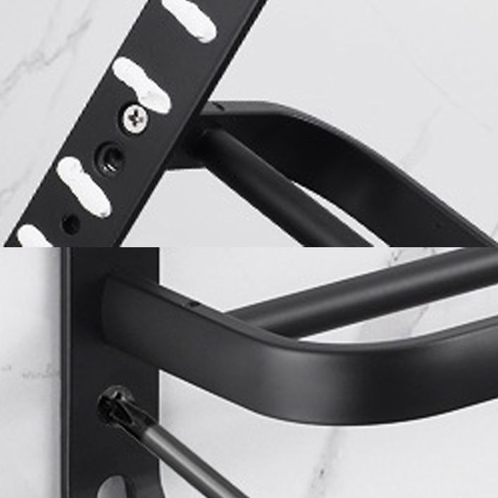 Modern Aluminium Bathroom Accessory Set – Matte Black Shelf, Towel Holder & Paper Holder