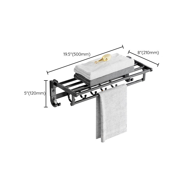 Modern Aluminium Bathroom Accessory Set – Matte Black Shelf, Towel Holder & Paper Holder
