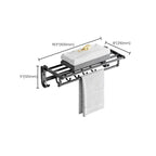 Modern Aluminium Bathroom Accessory Set – Matte Black Shelf, Towel Holder & Paper Holder