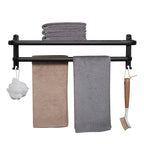 Modern Aluminium Bathroom Accessory Set – Matte Black Shelf, Towel Holder & Paper Holder