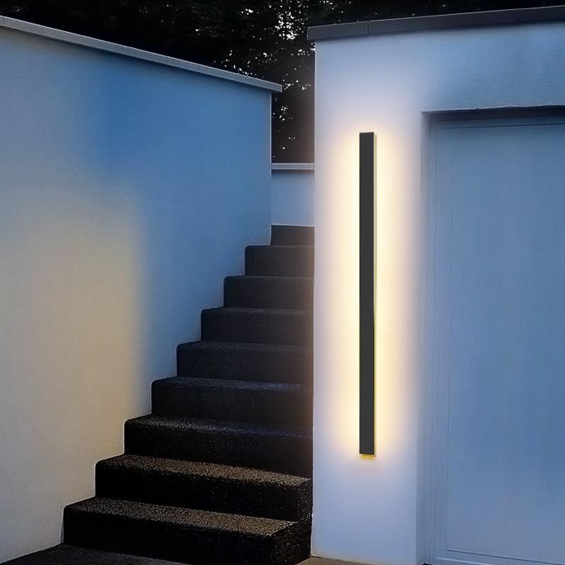 Modern Black LED Wall Light for Garden and Terrace