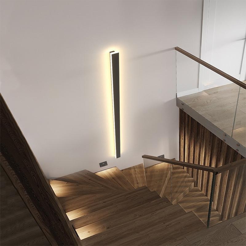 Modern Black LED Wall Light for Garden and Terrace