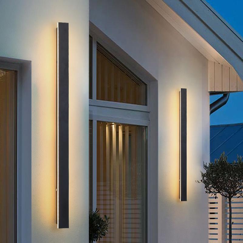 Modern Black LED Wall Light for Garden and Terrace