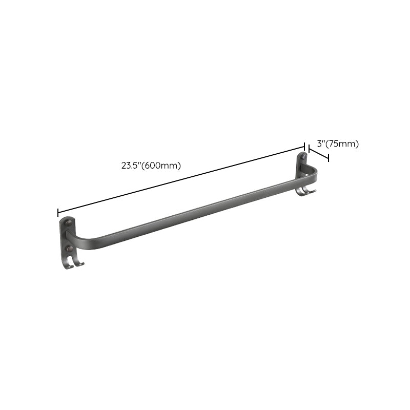 Modern grey bathroom fixture set – towel bar, shelf and accessories