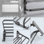 Modern grey bathroom fixture set – towel bar, shelf and accessories