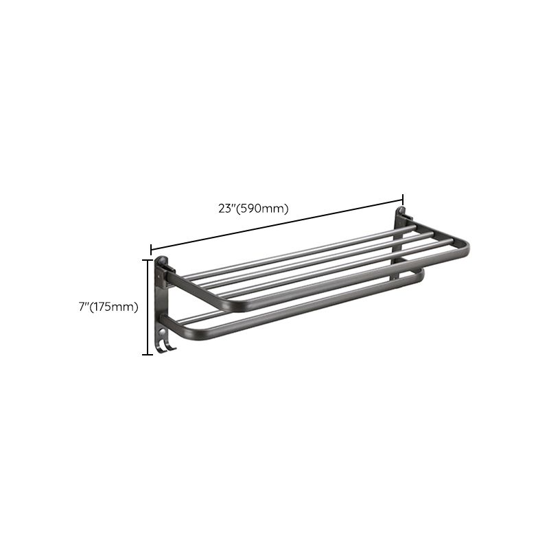 Modern grey bathroom fixture set – towel bar, shelf and accessories