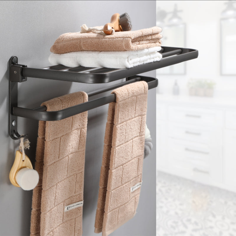 Modern grey bathroom fixture set – towel bar, shelf and accessories