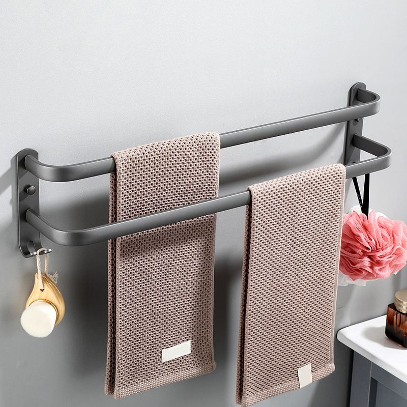 Modern grey bathroom fixture set – towel bar, shelf and accessories