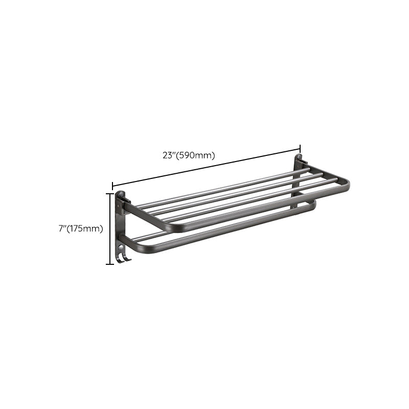 Modern grey bathroom fixture set – towel bar, shelf and accessories
