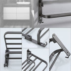 Modern grey bathroom fixture set – towel bar, shelf and accessories