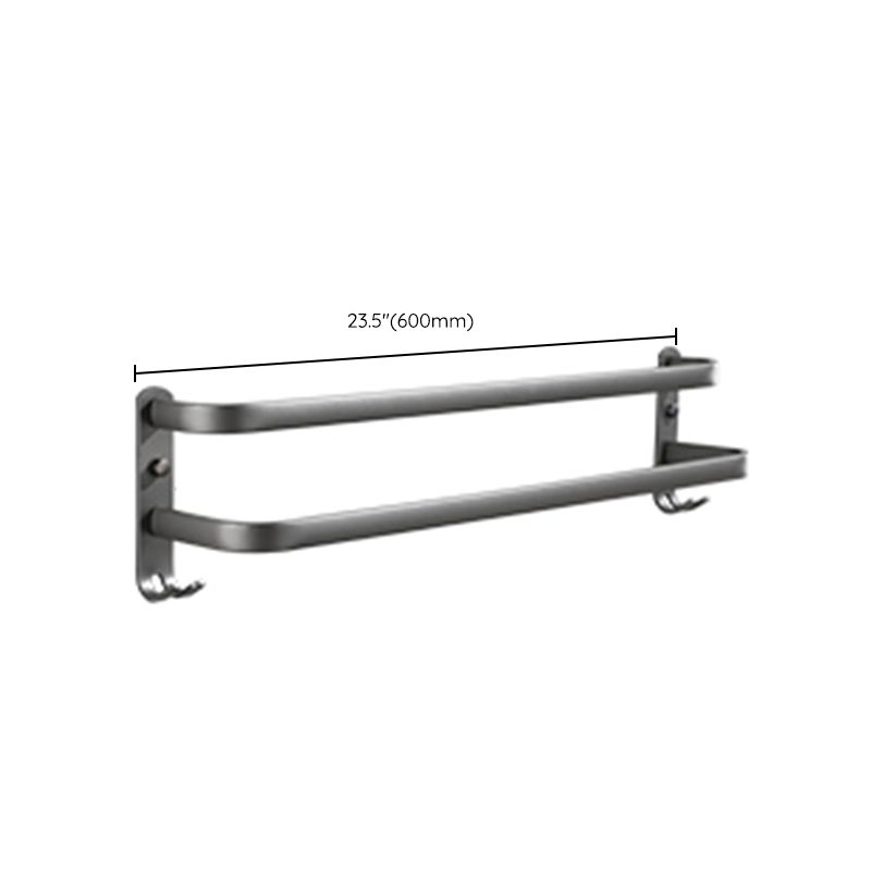 Modern grey bathroom fixture set – towel bar, shelf and accessories