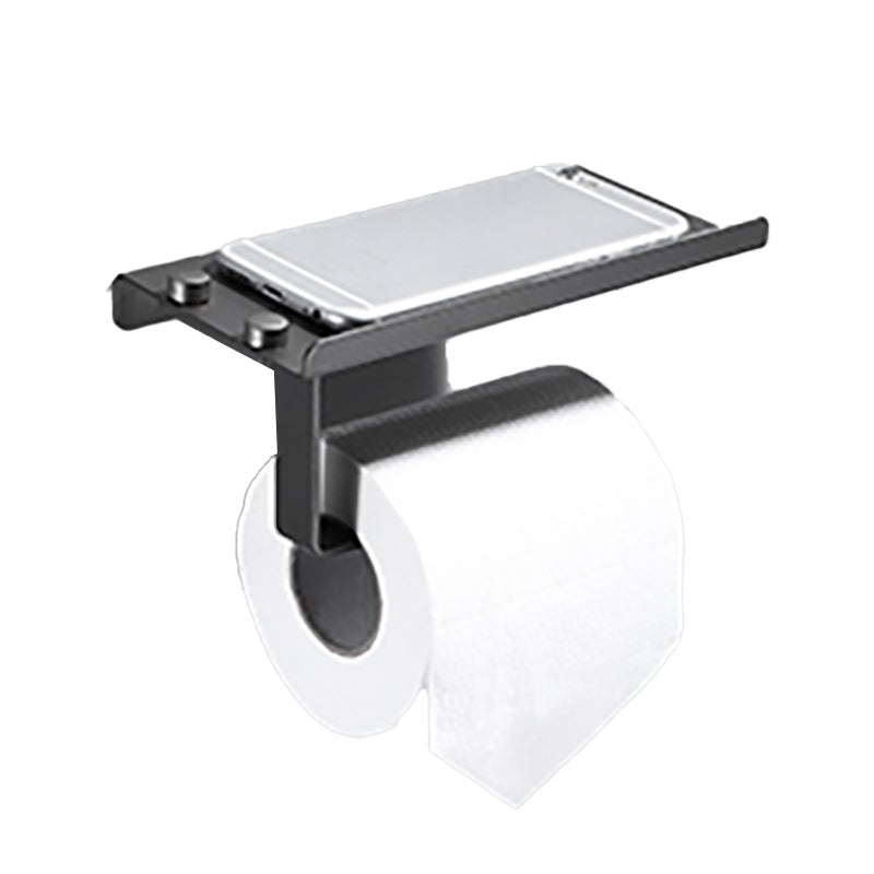 Modern grey bathroom fixture set – towel bar, shelf and accessories