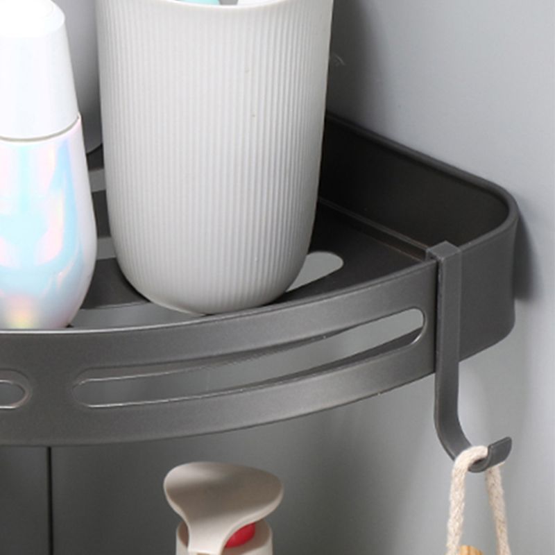 Modern grey bathroom fixture set – towel bar, shelf and accessories