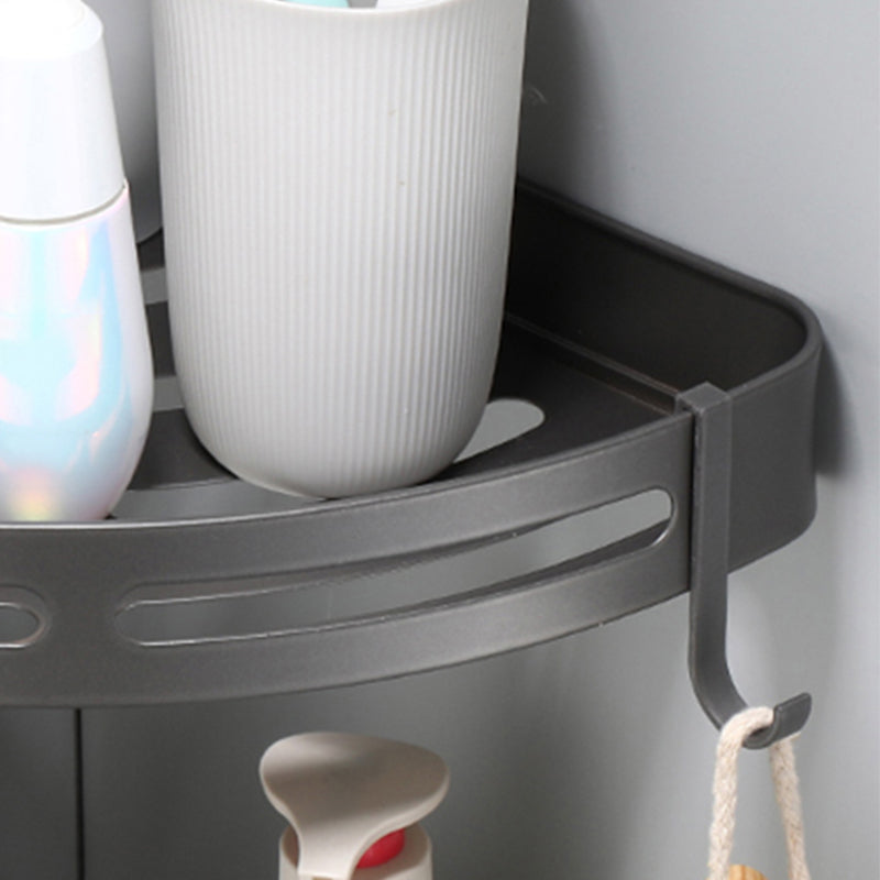 Modern grey bathroom fixture set – towel bar, shelf and accessories