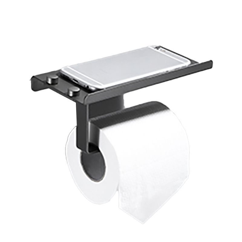Modern grey bathroom fixture set – towel bar, shelf and accessories