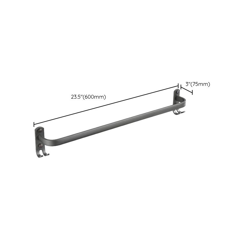 Modern grey bathroom fixture set – towel bar, shelf and accessories