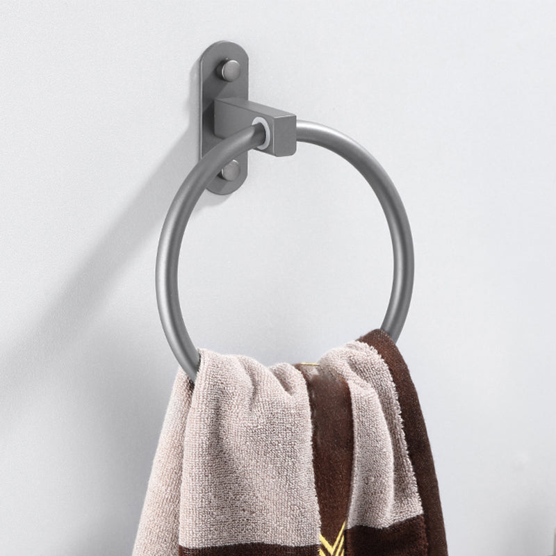 Modern grey bathroom fixture set – towel bar, shelf and accessories