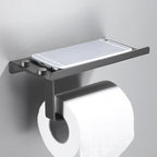 Modern grey bathroom fixture set – towel bar, shelf and accessories