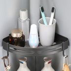 Modern grey bathroom fixture set – towel bar, shelf and accessories