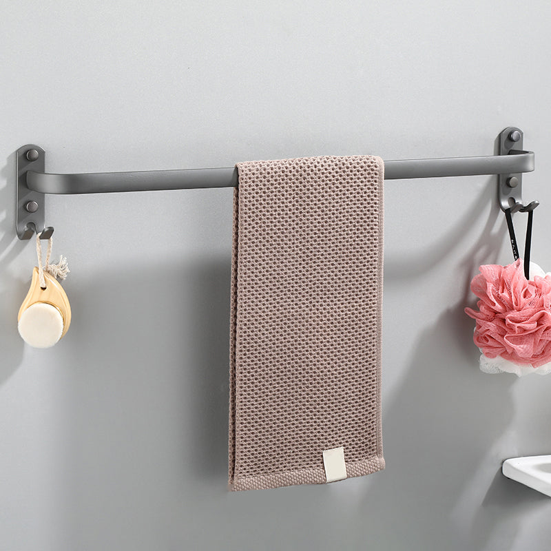 Modern grey bathroom fixture set – towel bar, shelf and accessories