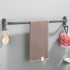 Modern grey bathroom fixture set – towel bar, shelf and accessories