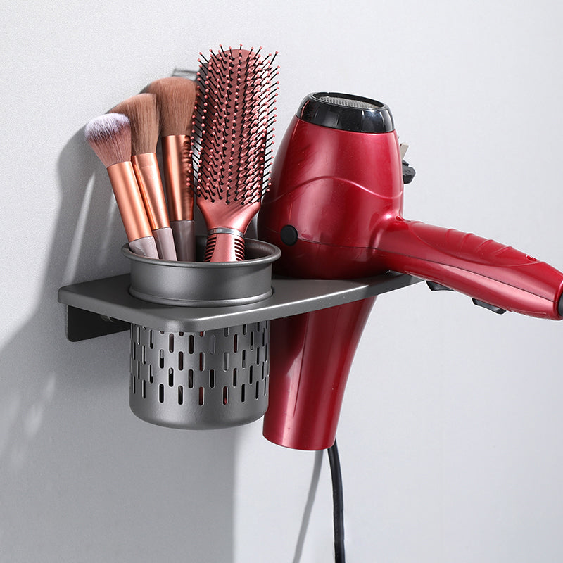 Modern grey bathroom fixture set – towel bar, shelf and accessories