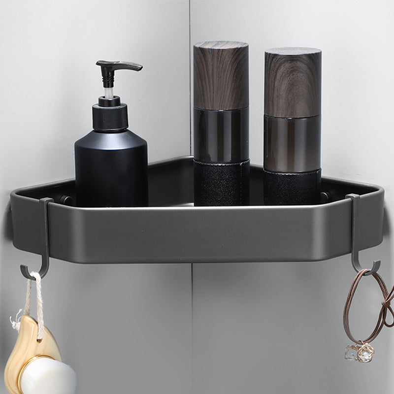 Modern grey bathroom fixture set – towel bar, shelf and accessories