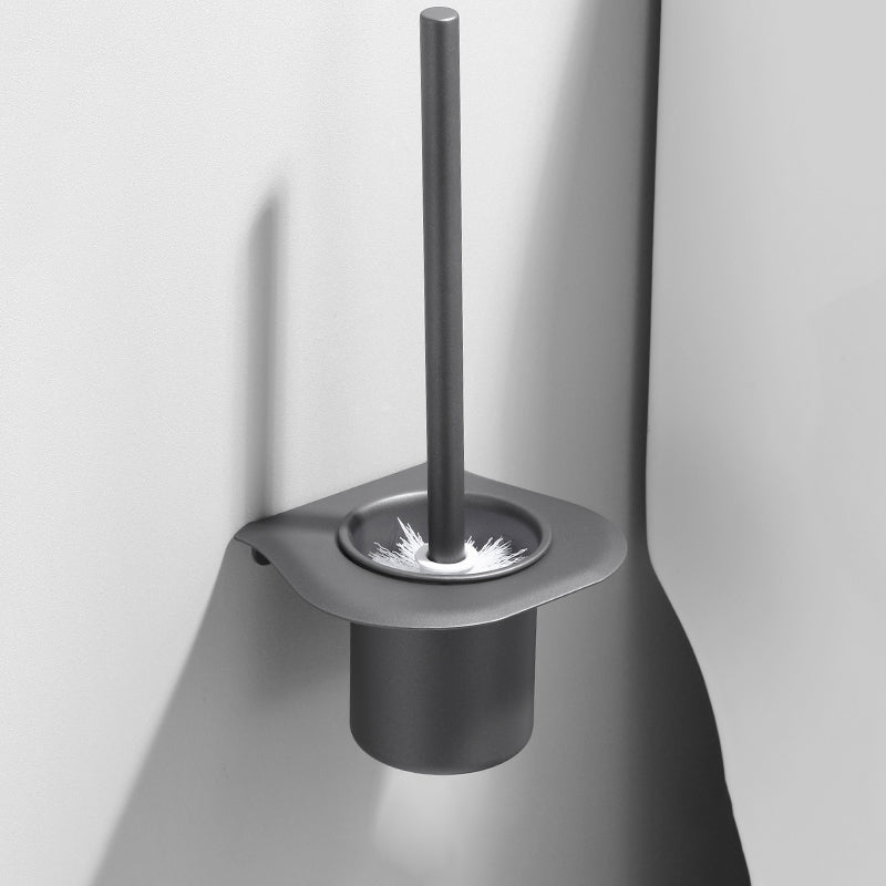 Modern grey bathroom fixture set – towel bar, shelf and accessories