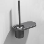 Modern grey bathroom fixture set – towel bar, shelf and accessories