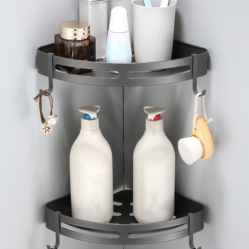 Modern grey bathroom fixture set – towel bar, shelf and accessories
