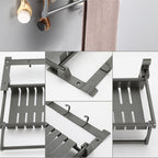 Modern grey bathroom fixture set – towel bar, shelf and accessories