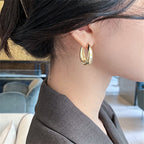 Modern Hoop Earrings with Geometric Design