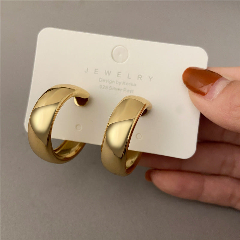 Modern Hoop Earrings with Geometric Design