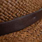 Modern Minimalist Straw Fedora Hat – Coffee | Boneroshop